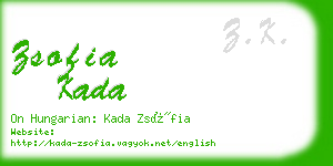 zsofia kada business card